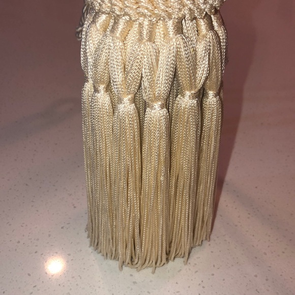 Pier 1 porcelain & rope off white & gold tassel - Picture 5 of 6